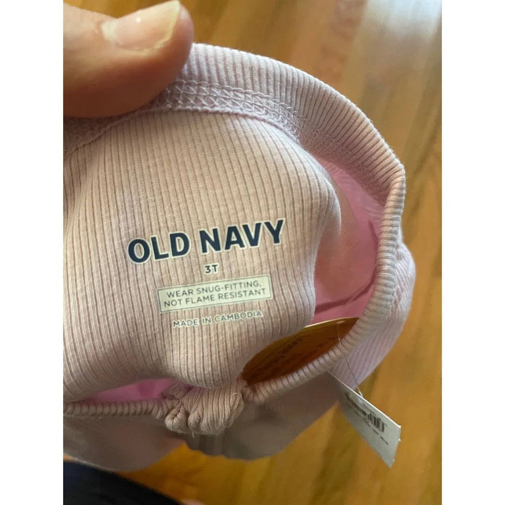 Old Navy Kids Pink Ribbed Footed Pajamas Sleepers 3T 803150-00-1